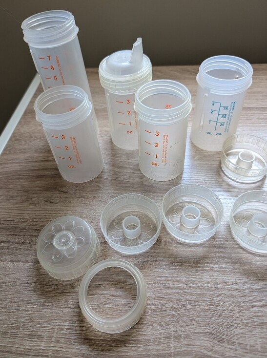 Playtex Other - Vtg Playtex Nurser Flat Top Drop In. 8 Oz & 4 Oz Baby Bottles, Rings and Tops